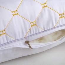 2pcs Set Embroidered H Letter Pillows (With Filling), Soft And Skin-Friendly Suitable For Bedroom Home Use - White - View 6