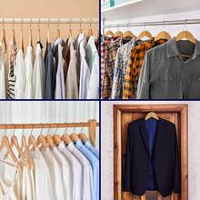 10/20/50 Pcs Premium Wooden Suit Pant Dress Coat Non-Slip Hangers  W/360° Swivel Hook - 米色 - 查看 11