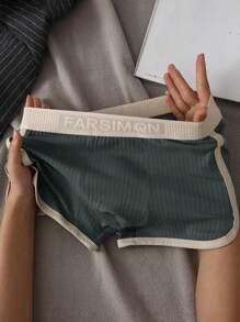 3pcs Men's Fashion Waist Band Elastic Soft Breathable Comfortable Boxer Briefs