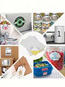 50 Sheets Sticker Paper A4 Glossy Self-Adhesive Sticker Label Paper, Glossy White Waterproof Labels For Laser And Inkjet Printers