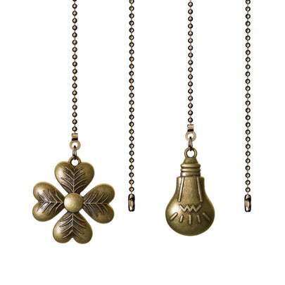 1 set takfläktskedja förlängare, 12 tums belysning och fläkt pärlformad bollfläktskedja med kontakt, trollslända och fjärils takfläktskedja