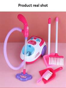 1pc Kids Realistic Vacuum Cleaner Toy Set, Mini Handheld Portable With Roller, Colorful Lights, Educational & Interactive Cleaning Playset, Suitable For 3-12 Years Old Boys And Girls, Gift