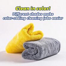 Microfiber Cloths All Purpose Super Soft Ultra Plush Microfiber Towels Contains Grey Yellow Cleaning Rags 2 Pack - ['Grey''Yellow'] - View 7