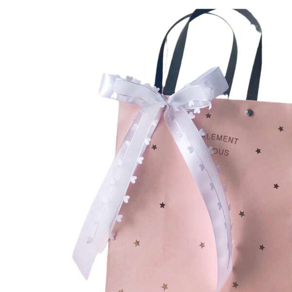 Ruban cadeau transparent à bord de dentelle pour l'emballage de fleurs d'amour pour la Saint-Valentin
