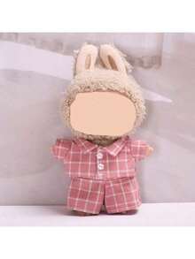 仅衣服 - 第一代和第二代盲盒挂件 - 拉布布娃娃粉色格子套装 - 粉色 - 查看 2