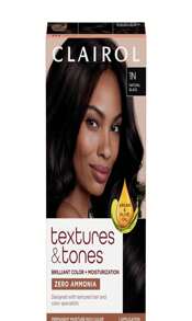 Clairol Textures &Amp; Tones Permanent Hair Dye, 1B Silken Black Hair Color, Pack Of 1