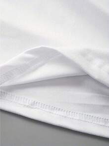 Crew Neck T-Shirt, Casual Fashion Short Sleeve T-Shirt, Slightly Stretchy, Opaque, Easy To Care For Material, Perfect For Everyday Wear, Ladies - 白色 - 查看 5