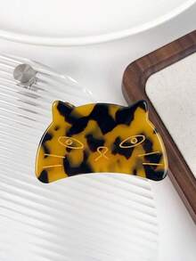 1pc Bohemian Style 2.4 Inch (Approx. 6.1cm) Cute Acrylic Cat Shaped Small Hair Clip, Hair Claw, Bangs Side Clip, Winter Hair Accessory Elegant Claw Clip - Multicolor - View 14