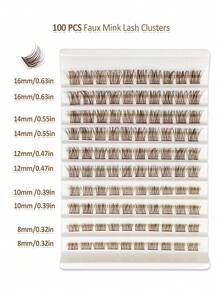 Rikuaild 100 件 D 卷彩色纤细棕色热簇睫毛，柔软蓬松单根睫毛延长自然长棕色化妆睫毛，适用于日常生活、婚礼、约会、派对和音乐节 DIY 居家睫毛簇、睫毛簇、单根睫毛、睫毛、假睫毛 - D - 查看 6