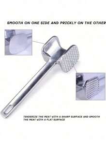 1 pieza (tamaño pequeño) Nuevo martillo de carne de doble cara de aleación de aluminio para el hogar, martillo de bistec, martillo de corte de carne, martillo de carne, martillo de picado, martillo de chuletas de cerdo para el hogar