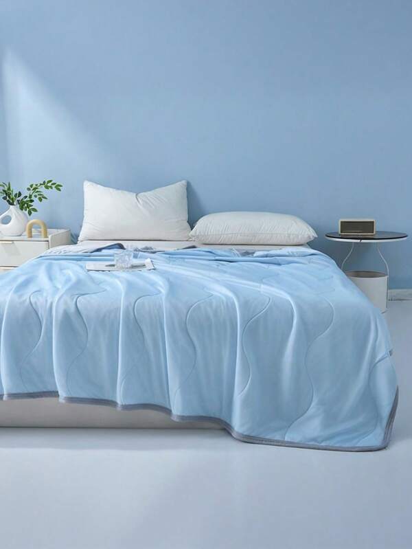 1 Stück leichte Sommer Brise Steppdecke - weich, blaufreundlich 100% Mikrofaser mit Randverpackungsdesign, waschmaschinen geeignet, ohne Kopfkissenbezug und Laken, Sommer Kinderbettwäsche, Schlafsaalbettwäsche