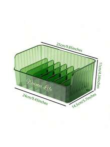 1pc Green Transparent Plastic Kitchen Storage Box, Weimei Life Bottled Condiment Rack, Storage Tray, Dining Table Spice Organizer, Categorized Storage & Space Saving & Easy To Clean