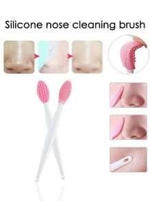 2-In-1 Facial Cleansing Tool, Soft Silicone Facial Brush For Cleaning Large And Visible Pores, Double-Sided Blackhead Remover Tool, Beauty And Skincare Accessories, Gentle Cleansing, Non-Irritating, Double-Sided Soft Exfoliating And Face Massage Brush
