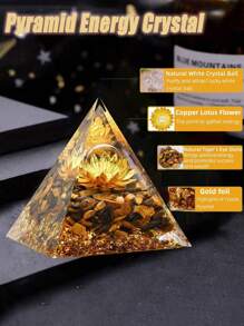 Pyramide pour énergie positive, cristaux de guérison en citrine et pierre de sable bleue orgonite pour réduire le stress, équilibrer les chakras, la guérison Reiki et la méditation. Attire la chance et le succès. Pyramide de cristaux de guérison, générateur d'énergie en cristal d'améthyste pour le yoga, Reiki et la méditation. Pyramide de météorite violette, pyramide de lotus en œil de tigre, pyramide de lotus doré en pierre de sable bleue
