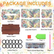 1pc Diamond Painting Kit Tissue Box, DIY Special Shape Diamond Art Partial Mosaic Handmade Making Tissue Storage Box Kit, Modern Home Dining Living Room Table Top Art Decoration - Green Pink - View 3