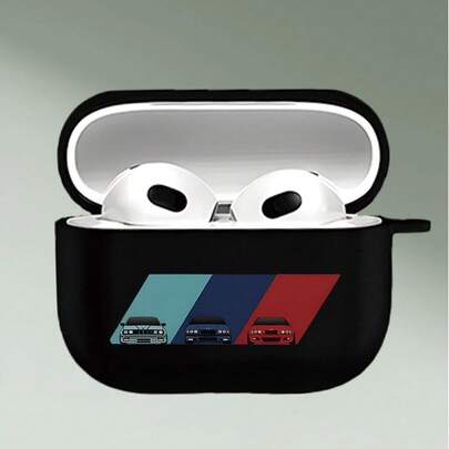 防震汽车元素蓝牙耳机保护套 条纹运动型耳机保护套 兼容耳机保护套 1/2代耳机保护套 新款无线耳机保护套 3/Pro/Pro2耳机保护套 送给男士/女友的春季生日礼物