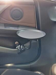 通用灵活可调节汽车托盘 - 可容纳食物、饮料、化妆品和药片，为前排和后排乘客提供节省空间的存储解决方案，易于安装和拆卸，多功能汽车储物架，可提升旅行体验，多功能汽车储物架 - 黑色 - 查看 5