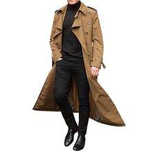 2025 Men's Mid-Length Windbreaker European And American Men's Long Coat - 卡其色 - 查看 6