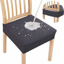4/6 Pcs  Solid Color Dining Chair Cover Set, Dust And Stain Resistant Stretch Jacquard Removable Washable Chair Seat Cover Protector, Solid Brushed High Stretch Chair Seat Cover, Soft And Comfortable Chair Cover, Dust And Stain Resistant, Suitable For Dining Chairs, Office And Home Decoration, Dining Chair Cover, Dining Chair Cover, Kitchen Chair Cover, Dining Chair Cover Black, Gray. - Nhiều màu - Xem 4