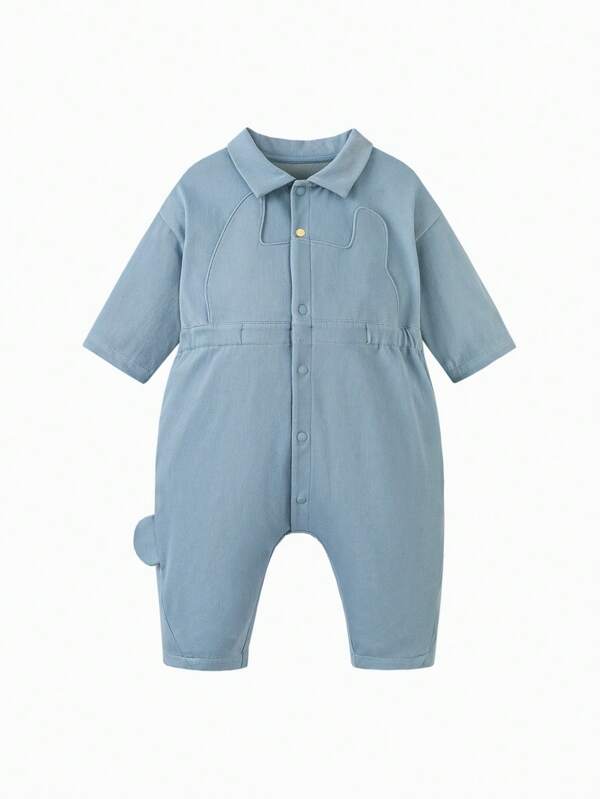 mini bala Baby Long Sleeve Faux Denim Romper 2025 Spring Cute Bodysuit