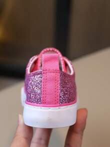 Bright Color Fashion Children's Canvas Shoes, Girls' Casual Flat Shoes, Girls' Sports Sneakers For Spring/Autumn - Pink and Purple - View 8