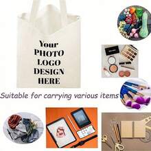 Customizable Canvas Tote Bag With Your Logo - Personalized Business Promotional Gift, Trade Show, Or Shopping Bag, High-Quality Print, Durable Handles, Custom Text Option, Logo Tote Bag, The Product Is A Printed Product - Multicolor - View 7