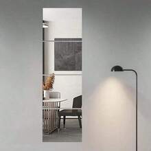 2/4/8pcs[20cm*20cm] Mirror Wall Stickers, Spliceable, Full-Length Mirror, Suitable For Bedrooms, Home Gyms, Bathrooms, Suitable For Bathrooms - Multicolor - View 2