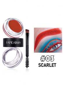 HANDAIYAN 防水持久二合一眉膏，易于涂抹，打造清晰自然的眉毛，具有 3D 立体凝胶 + 眉膏双重效果，适合日常化妆、约会、户外活动、游泳、健身、野餐和露营，配有眉刷，有多种颜色可供选择，万圣节 - 彩色 - 查看 21