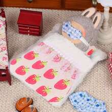 17cm (Schlafsack+Kissen), süße sitzende 1. und 2. Generation Puppenausstattung, Party Sammlerpuppen Zubehör, Puppensch lafsack, herzerwärmende Makronen, süße kleine Charakter Dekoration (ohne Puppen)