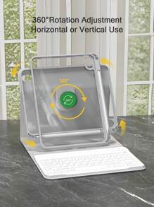 360°旋转支架键盘保护套，兼容iPad第11代/2025款（A16），PU皮革材质，可拆卸无线蓝牙键盘，内置150mAh电池，兼容iPad第11代/第10代Air4/Air5/Air6/Air7 10.9英寸（M2）和2024款（M3），以及iPad 10.2英寸，配备无线键盘和Apple Pencil插槽，支持自动睡眠/唤醒功能 - 灰色