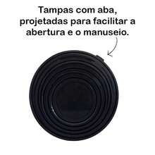 Kit Potes Para Mantimentos  5 Peças Redondo Decorado – em Plástico