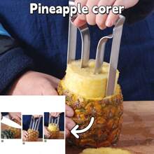 1 Stück Ananas Entkerner und Schneider - Aus strapazierfähigem Edelstahl, Komfortabler Griff - Ideal für Zuhause, Küche und Gastronomie, Edelstahl Ananas Schneider, Ananas Entkerner, Ananas Schäler, Ananas Augerentferner, Ananas Schneider