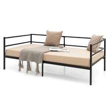 Lifezeal Metal Twin Daybed With Headboard Black - Black - View 7