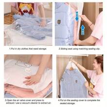 1set/5PCS Vacuum Storage Bags Foldable Waterproof Storage Bag For Mold/Moisture/Insect Proof Clothing Protection & 80% Space Saving Bedroom Accessories & Christmas Decorations Organizer Travel-Ready Vacuum Bags For Skirts, Down Jackets, Quilts Dorm Essentials & Family Storage Must-Haves