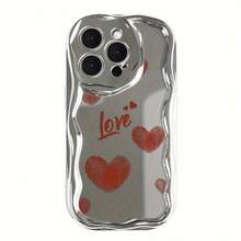 Funda para teléfono 1 pieza ¿Adecuado para 16 Pro/ 16 Plus/ 16 Pro/ 16, 15/ 14/ 13/ 12/ 11? Nuevo teléfono galvanizado con forma de onda y patrón de moda, lente con orificio de precisión, funda integrada de TPU antigolpes y anticaída. - Blanco - Ver 2