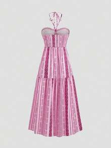 Long Dress Women,Summer Beach Dress,Dopamine Dress For Women With Straps - 淺粉色 - 查看 2