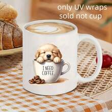 16pcs Cute Puppy Pattern UV DTF Transfer Paper, Waterproof, Scratch Resistant, Self-Adhesive PVC Decal, Suitable For Mugs, Ceramic Cups, Glass Cups, Metal Cups, Laptop And Mobile Phone Cases, DIY Packaging - Multicolor - View 5