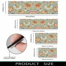 1 pieza, Decoración para el hogar, Alfombra, felpudo o tapete de cerámica de diatomita con patrón floral vintage impreso, antideslizante, rectangular con impresión 3D, apto para sala de estar, dormitorio, pasillo, baño, lavandería - Alfombras de poliéster, aptas para decoración de interiores y exteriores del hogar