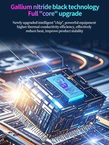 GaN 66W 便携式快速充电器，配备双 80 厘米/32 英寸 66W 可扩展电缆、Type-C+Lightning 输出端口，易于使用，非常适合商务旅行、圣诞节、开学和生日礼物手机充电器高输出功率 - 美規A型插(110-127V) - 查看 5