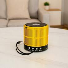Mini Bocina Speaker Portátil Cilíndrica - Dorado - Ver 2