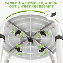 HOMCOM Tabouret de douche siège de douche tabouret de bain hauteur réglable 35,5-48,5 cm pivotant à 360° chaise de douche en aluminium et pied à caoutchouc TPR antidérapant max. 135 kg blanc et vert - Vert - Voir 7