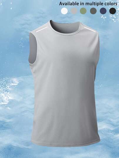 Áo thun nam không tay, nhanh khô, áo tập luyện bóng rổ, áo ba lỗ thể dục, mùa hè