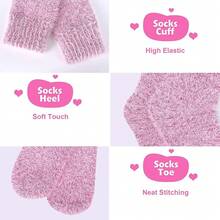 SISOSOCK 5 Pairs Fuzzy Soft Cozy Fluffy Socks Women, Casual Thick Plush Comfy Sleep Socks, Warm Winter Gifts Women - 多色-a - 查看 2