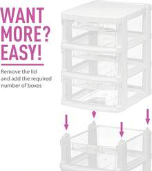 3 Drawer Plastic Storage, Drawer Unit, White Frame With Drawers Storage - 8.5L XX10H Inches - (1 Pack) - 1 - 查看 7