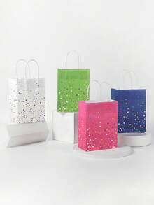 4/12 قطعة أكياس حلوى ملونة بنقاط, أكياس هدايا لحفلات الزفاف والأعياد والمناسبات, أكياس تسوق ورقية صغيرة ملونة, أكياس تجزئة ملونة, أكياس