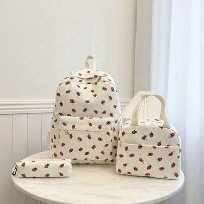 Multineos Comercial Kit 3 Mochila Feminina Para Escolar Viajar Estilo Casual Kpop Modelo Novo Jovem Multiuso Com Grande Capacidade