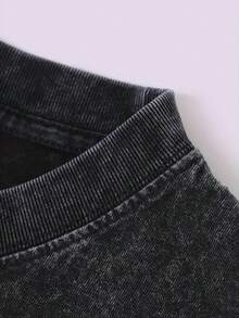 Japanese Cartoon Anime Dandadan Popular Letter Pattern Printed Boutique 230g Washed Cotton Vest, Single Piece, Men's Summer High-Quality Printed Cotton Retro Fashion Brand Loose, Soft And Comfortable Casual Black Vest, Suitable For Outdoor Wear In Summer, With A Certain Thickness, Used For Daily Wear And Friend Gifts, Back To School Gifts.