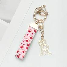 1 件锌合金钥匙扣，采用印花 PU 皮革设计，搭配闪亮皇冠字母吊坠，防锈涂层，适合悬挂车钥匙、钥匙等。它与任何东西相匹配，是引领潮流的必备品！ - 彩色 - 查看 15