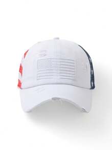 1PC Adjustable Men's Breathable Mesh Trucker Hat With American Flag, Women's Baseball Cap With Ponytail Hole, Distressed Black Mesh Embroidery Baseball Cap, Suitable For Outdoor Sports, Golf, Fishing And Casual Wear|Baseball Cap. Trucker Hat For Women