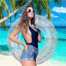 Plus Size Transparent Inflatable Armpit Swimming Ring, Cute Adult Water Pool Float Lifebuoy, Beach Essentials, Beach Accessories - Clear - View 2